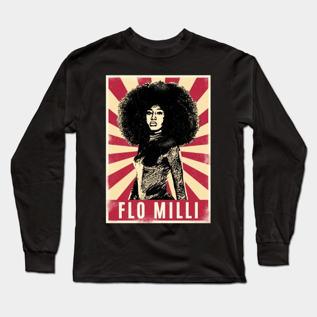 Retro Vintage Flo Milli Long Sleeve T-Shirt by Play And Create